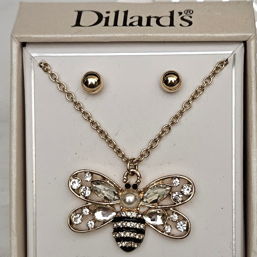 Bumblebee Necklace Earrings Set NEW with gift box